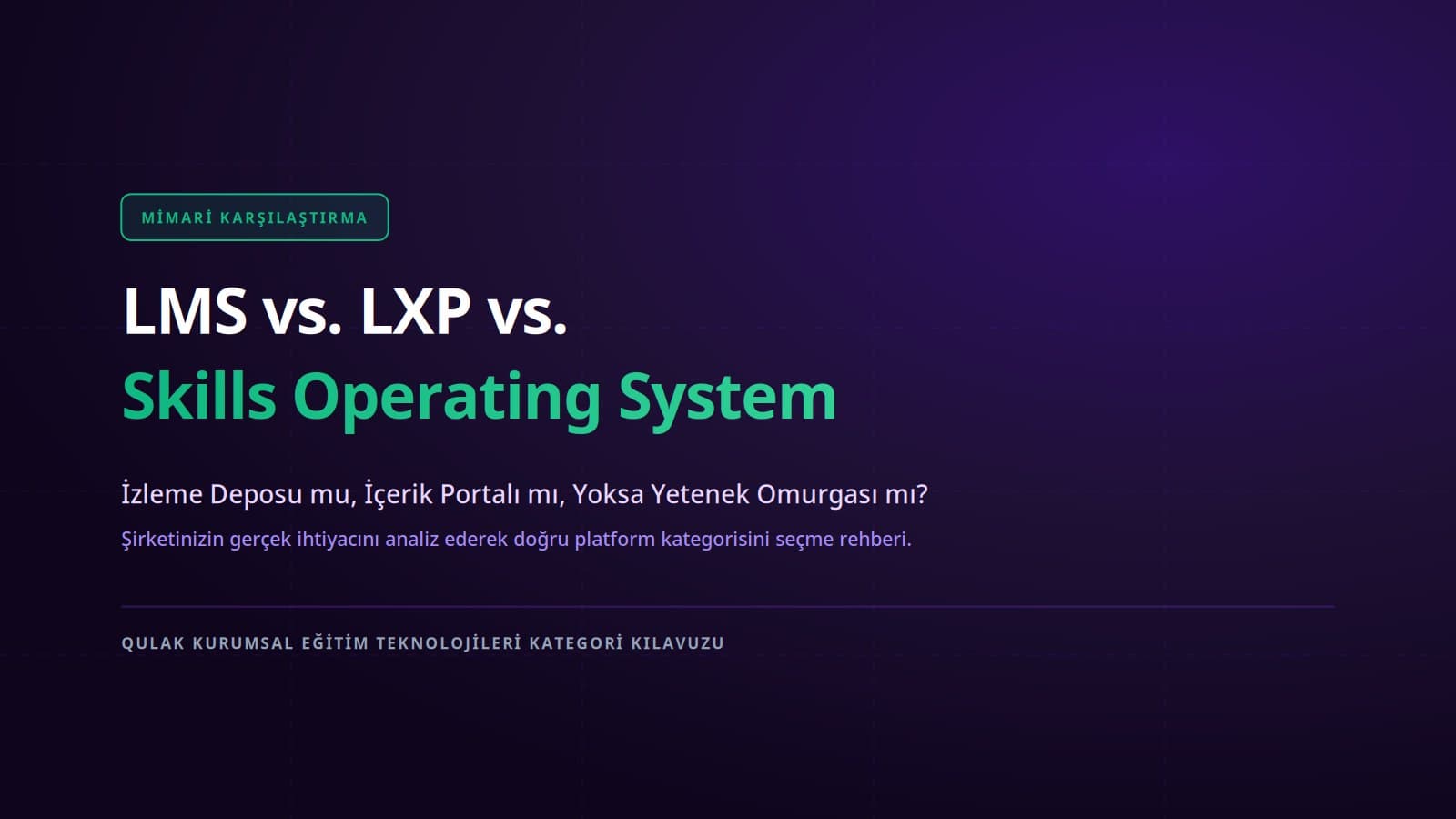 LMS vs. LXP vs. Skills OS: Üç Neslin Mimari Karşılaştırması
